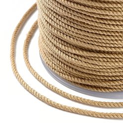 Trigo Cordón de algodón macramé, cuerda trenzada, con carrete de plástico, para colgar en la pared, artesanías, envoltorio de regalo, trigo, 1.2 mm, aproximadamente 49.21 yardas (45 m) / rollo