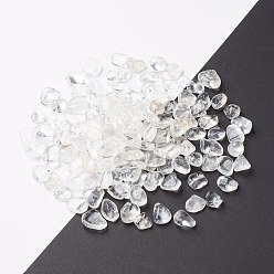Cristal de Quartz Perles de cristal de quartz naturel, perles de cristal de roche, pas de trous / non percés, nuggets, pierre tombée, gemmes de remplissage de vase, 10~23x10~15x5~10mm, environ555 pcs / 1000 g