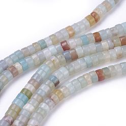 Flower Amazonite Natural Flower Amazonite Beads Strands, Column, 4~4.2x2.2~2.5mm, Hole: 0.8mm, about 163~169pcs/strand, 15.7 inch(40cm)