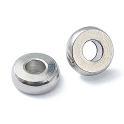 Stainless Steel Color 202 Stainless Steel Spacer Beads, Flat Round, Stainless Steel Color, 4x1.5mm, Hole: 1.5mm