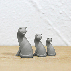 Серый 3 размеры миниатюрных украшений в виде кошек из смолы, для украшения стола гостиной дома и сада, серые, 14~23x9~14x5~9 мм, 3 шт / комплект