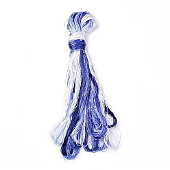Azul de la Pizarra Hilos de bordar de seda real, cadena de pulseras de amistad, 8 colores, degradado de color, azul pizarra, 1 mm, 20 m / paquete, 8 paquetes / set