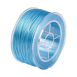 Светло-Синий Круглая эластичная кристаллическая нить, эластичная нить для бисера, для изготовления эластичного браслета, голубой, 0.8 мм, около 98.43 ярдов (90 м) / коробка