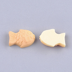 Navajo White Resin Decoden Cabochons, Imitation Food, Fish Biscuit, Navajo White, 13x18x6mm