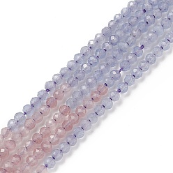 Lilac Cat Eye Beads Strands, Faceted, Dyed & Heated, Round, Lilac, 2mm, Hole: 0.6mm, about 190pcs/strand, 14.49''(36.8cm)