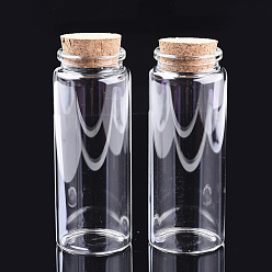 Claro Botellas de vidrio frasco de vidrio grano contenedores, con tapón de corcho, deseando botella, Claro, 120x47 mm, agujero: 33 mm, capacidad: 208 ml (7.03 fl. oz)