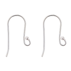 Silver 925 Sterling Silver Earring Hooks, Silver, 19x10mm, Hole: 1.5mm, 24 Gauge, Pin: 0.5mm