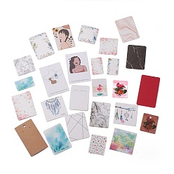 Patrones Mixtos Tarjetas de la exhibición de papel, tarjetas de la exhibición del collar, forma mixta, patrones mixtos, 1.9~9.8x4.8~8.8x0.04 cm
