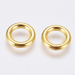 Golden Tibetan Style Alloy Beads, Cadmium Free & Nickel Free & Lead Free, Rondelle, Golden, 8x1.5mm, Hole: 5mm