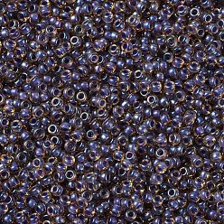 (RR348) Purple Lined Light Topaz Luster MIYUKI Round Rocailles Beads, Japanese Seed Beads, (RR348) Purple Lined Light Topaz Luster, 11/0, 2x1.3mm, Hole: 0.8mm, about 1100pcs/bottle, 10g/bottle