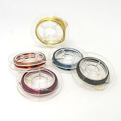 Mixed Color Round Copper Wire for Jewelry Making, Mixed Color, 26 Gauge, 0.4mm, about 16.4 Feet(5m)/roll