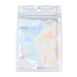 Clear Rectangle Zip Lock Plastic Laser Bags, Resealable Bags, Clear, 12x7.5cm, Hole: 6mm, Unilateral Thickness: 2.3 Mil(0.06mm)
