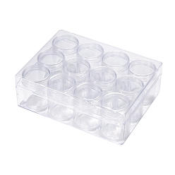 Прозрачный Пластмассовый шарик контейнеры, прямоугольные, прозрачные, 16x12.2x5.5 см, емкость: 20 мл (0.67 жидких унций), около 12 шт. / набор