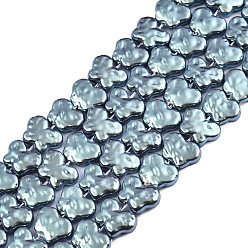 Verdemar Claro Cuentas de perlas de imitación de plástico abs, color de ab chapado, mariposa, verde mar claro, 9~10x12~12.5x3.5~4 mm, agujero: 0.9 mm, sobre 45 unidades / cadena, 16.14 pulgada (41 cm)