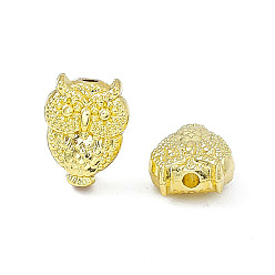 Light Gold Rack Plating Alloy Beads, Owl, Light Gold, 9.5~10x7.5x4.5mm, Hole: 1.2mm