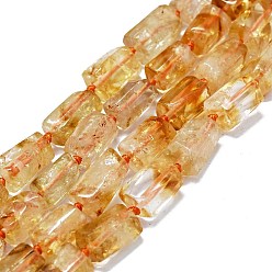 Citrine Natural Citrine Beads Strands, Nuggets, 10~13x7~8mm, Hole: 0.8mm, about 28~30pcs/strand, 15.75''(40cm)