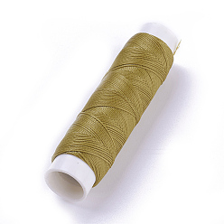 Kaki Foncé Cordon torsadé rond en polyester ciré, cordon micro macramé, pour les projets en cuir, reliure, kaki foncé, 0.35mm, environ 43 yards (40m)/rouleau