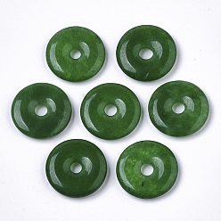 Malaysia Jade Natural Malaysia Jade Pendants, Donut/Pi Disc, Donut Width: 8mm, 20x4mm, Hole: 4mm
