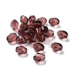 Pourpre Imitations de perles de cristal autrichien, grade de aaa, facette, Toupie, pourpre, 6x8mm, Trou: 0.7~0.9mm