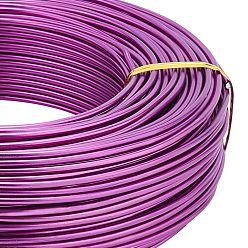 Dark Violet Round Aluminum Wire, for Jewelry Making, Dark Violet, 15 Gauge, 1.5mm, about 328.08 Feet(100m)/500g