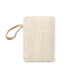Rectangle Exfoliating Loofah Pad Body Scrubber with Tether, Shower Cleanser, Bathing Tools, Rectangle, 70x110mm