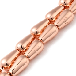 Rose Gold Plated Electroplated Synthetic Magnetic Hematite Beads Strands, Teardrop, Rose Gold Plated, 15x9mm, Hole: 1.2mm, about 25pcs/strand, 15.75''(40cm)