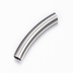 Stainless Steel Color 304 Stainless Steel Tube Beads, Stainless Steel Color, 29.5x5mm, Hole: 4mm
