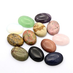 Pierre Mélangete Cabochons de pierres fines, ovale, pierre mixte, 30x22x6~8mm