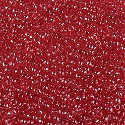 (109B) Siam Ruby Transparent Luster Toho perles de rocaille rondes, perles de rocaille japonais, (109 b) lustre transparent rubis siam, 8/0, 3mm, Trou: 1mm, environ1110 pcs / 50 g