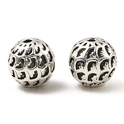 Antique Silver Tibetan Style Alloy Beads, Round, Antique Silver, 10mm, Hole: 1.5mm,  about 226pcs/1000g