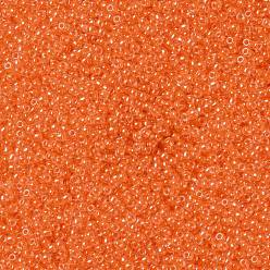 (802) Luminous Neon Orange Toho perles de rocaille rondes, perles de rocaille japonais, (802) orange fluo lumineux, 11/0, 2.2mm, Trou: 0.8mm, environ5555 pcs / 50 g