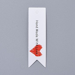Blanc Étiquettes en papier kraft de Noël, étiquettes cadeaux accrocher des étiquettes, pour les arts artisanaux mariage festival de noël, blanc, 6.9x2x0.04 cm, Trou: 3mm
