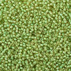 (945) Inside Color Jonquil/Mint Julep Lined Cuentas de semillas redondas toho, granos de la semilla japonés, (945) interior color jonquil / mint julep forrado, 8/0, 3 mm, agujero: 1 mm, Sobre 1110 unidades / 50 g