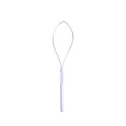White Iron Hair Extension Loop Needle Threader, Plastic Handle Pulling Hook Tool, Bead Device Tool, for Hair or Feather Extensions, White, 203x7mm