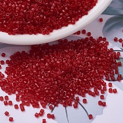 (DB0774) Dyed Semi-Frosted Transparent Red MIYUKI Delica Beads, Cylinder, Japanese Seed Beads, 11/0, (DB0774) Dyed Semi-Frosted Transparent Red, 1.3x1.6mm, Hole: 0.8mm, about 2000pcs/bottle, 10g/bottle