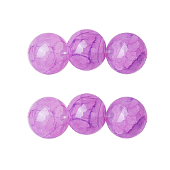 Medium Orchid Spray Painted Glass Beads Strands, Round, Medium Orchid, 8~8.5mm, Hole: 1.5mm, about 100pcs/strand, 31.1 inch(79cm)