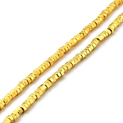 Plateado en Oro Galvanizadas hematites sintética no magnético hebras, hexágono, oro chapado, 2x2.5x0.3 mm, agujero: 0.8 mm, sobre 370 unidades / cadena, 16.22 pulgada (41.2 cm)