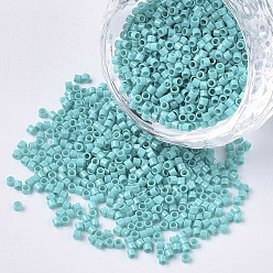 Medium Turquoise 11/0 Grade A Glass Seed Beads, Cylinder, Uniform Seed Bead Size, Baking Paint, Medium Turquoise, about 1.5x1mm, Hole: 0.5mm, about 20000pcs/bag