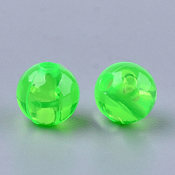 Lime Transparent Plastic Beads, Round, Lime, 6x5.5mm, Hole: 1.8mm, about 5000pcs/500g
