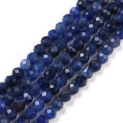 Sodalite Natural Sodalite Beads Strands, Faceted, Round,  3mm, Hole: 0.6mm, about 126pcs/strand, 15.16 inch(38.5cm)