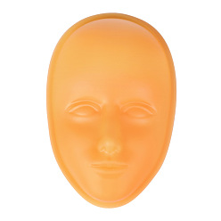 Orange Microblading Silicone Face Shape Tattoo Practice Skin, Training Skin for Beginners and Experienced Tattoo Artists, Orange, 23x15cm