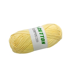 Pale Goldenrod 9-Ply Combed Cotton Yarn, for Weaving, Knitting & Crochet, Pale Goldenrod, 1~1.5mm, 100g/skein, 2 skeins/box