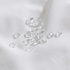 Clair Perles de verre tchèque givrées transparentes, top foré, pétale, clair, 8x6mm
