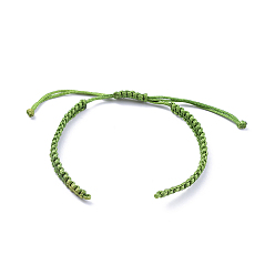 Olive Terne Cordon tressé en nylon pour la fabrication de bracelets de bricolage, vert olive, 100~110x5x2mm, Trou: 2~4mm