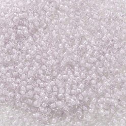 (1066) Pale Purple Lined Crystal Cuentas de semillas redondas toho, granos de la semilla japonés, (1066) cristal forrado de color púrpura pálido, 8/0, 3 mm, agujero: 1 mm, Sobre 1110 unidades / 50 g