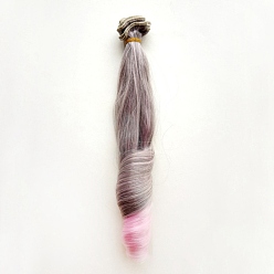 Rosada Marrón Peluca de muñeca de peinado romano ondulado largo de fibra de alta temperatura, para diy girl bjd makings accesorios, marrón rosado, 7.87~39.37 pulgada (20~100 cm)