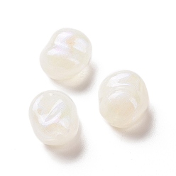 Beige Perles acryliques opaques, perles de paillettes, torsion tour, beige, 16x13.5x11mm, Trou: 1.8mm, environ333 pcs / 500 g