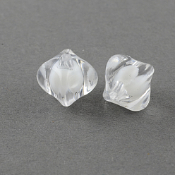 Clear Transparent Acrylic Beads, Bead in Bead, Rhombus, Clear, 11x13x13mm, Hole: 2mm, about 750pcs/500g