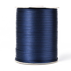Midnight Blue Double Face Satin Ribbon, Polyester Ribbon, Midnight Blue, 1/8 inch(3mm), about 880yards/roll(804.672m/roll)