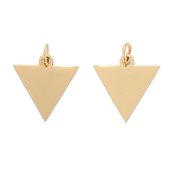 Golden 201 Stainless Steel Pendants, Manual Polishing, Inverted Triangle, Golden, 16x15x1mm, Hole: 3.5mm
